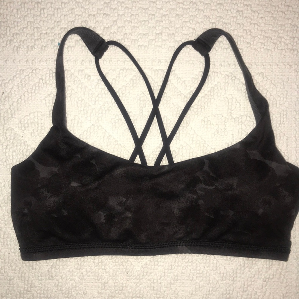 Lululemon Free To Be Grey + Black Ink Blot Bra - Picture 2 of 8